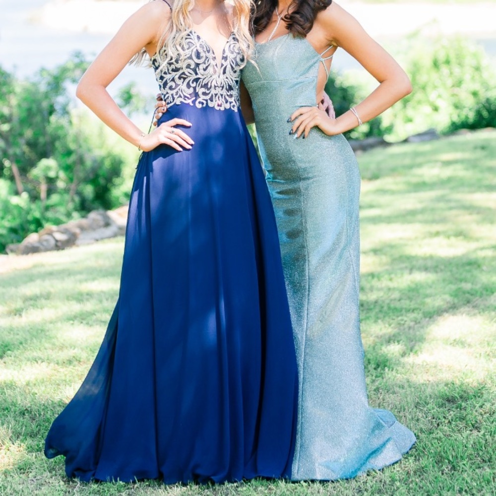 Beaded prom dress (navy)